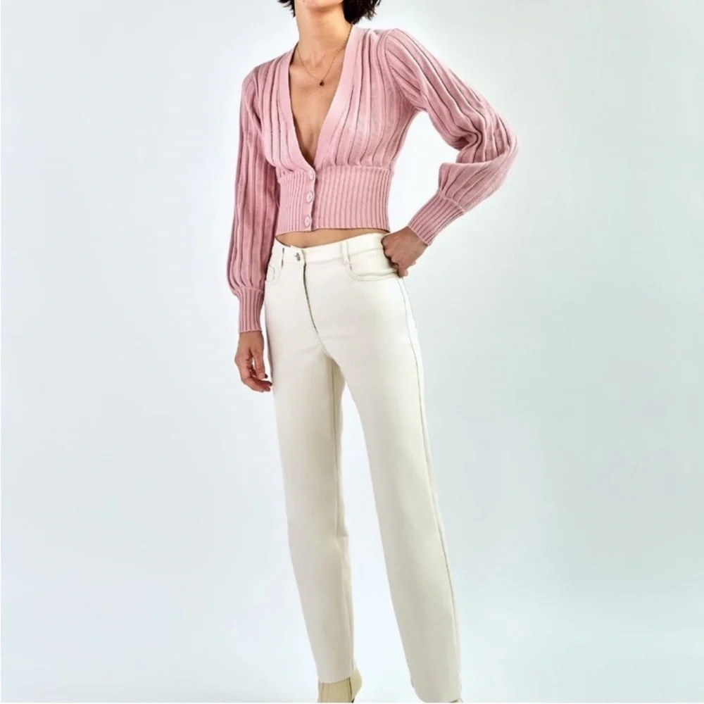 Aritzia Wilfred Plunge Front Cardigan • Size Large - Picture 2 of 10